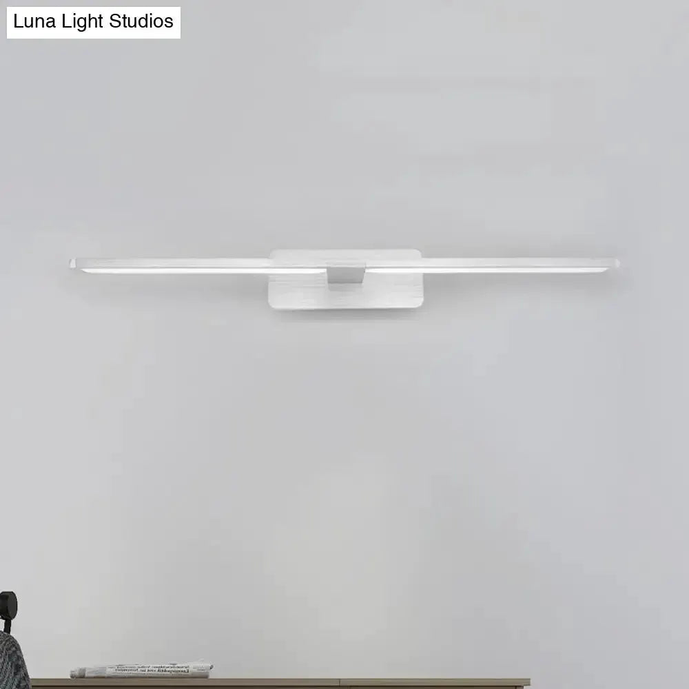 Modernist Silver Metal Wall Sconce Lamp LED Light