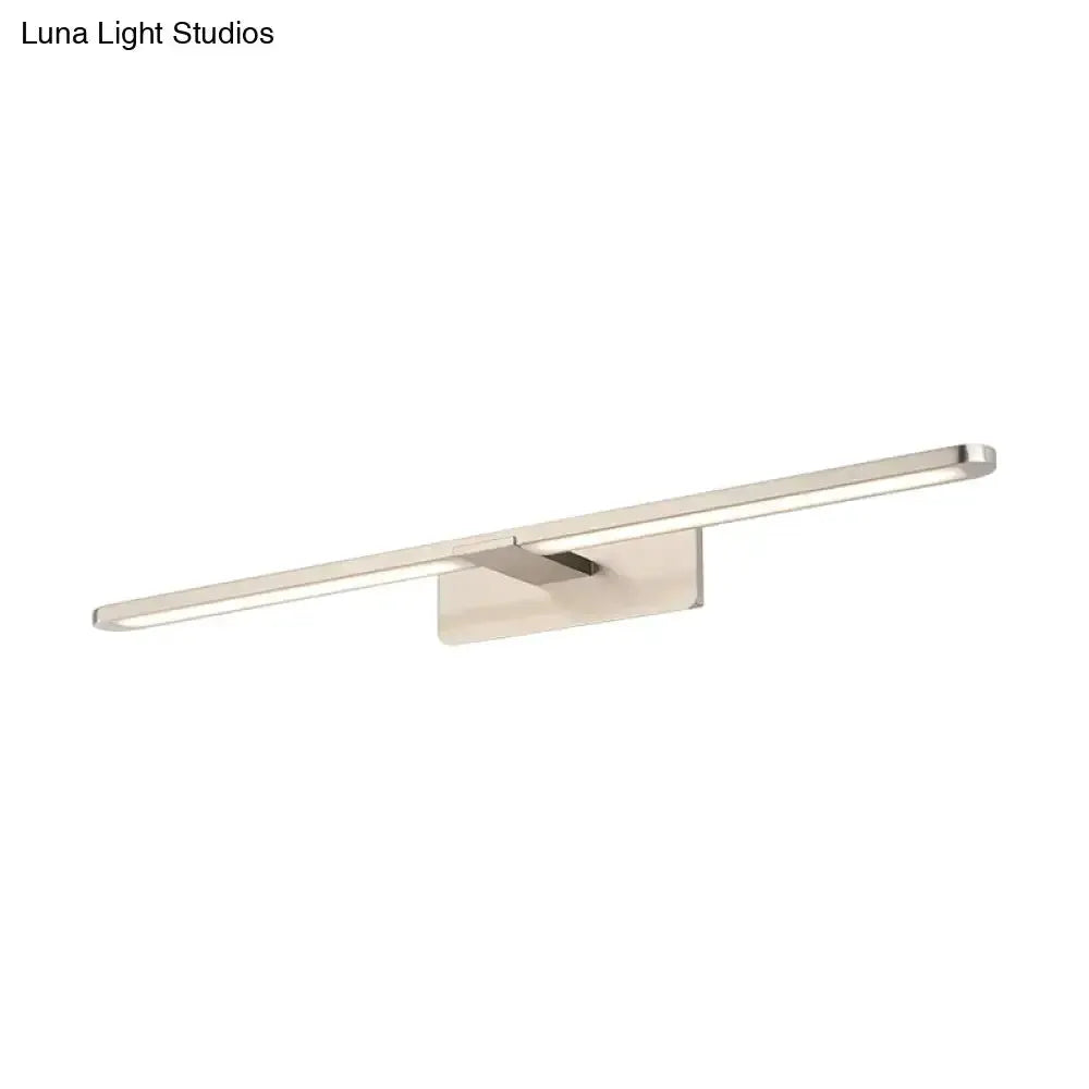 Modernist Silver Metal Wall Sconce Lamp LED Light