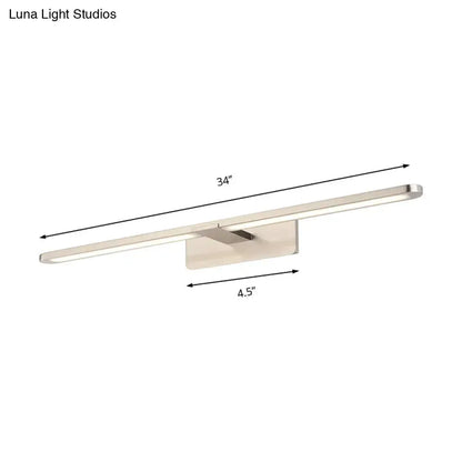 Modernist Silver Metal Wall Sconce Lamp LED Light