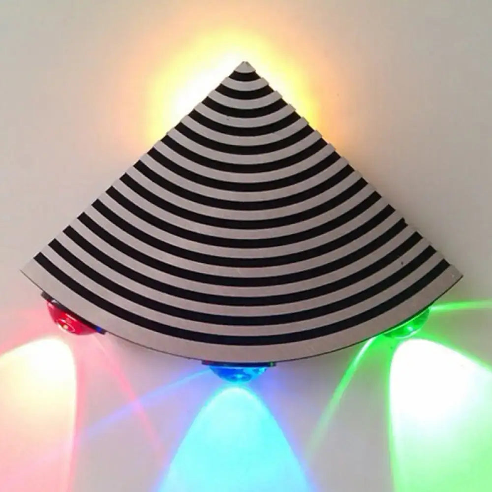 Striped black-silver LED lamp by Decorbites, modern wall accent with multicolor LEDs on Tampa Home & Garden Store