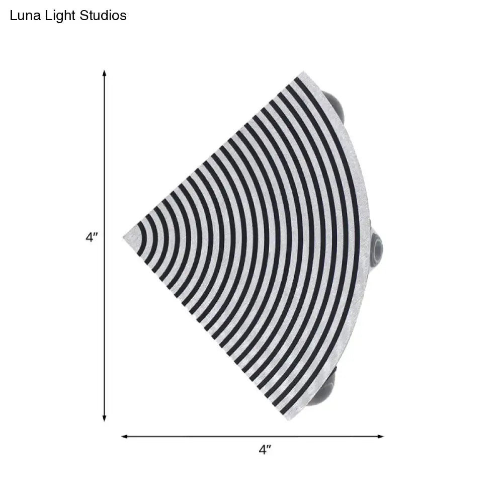 Striped Black Silver LED Lamp by Decorbites, 4-inch cone-style decorative light on Tampa Home & Garden Store