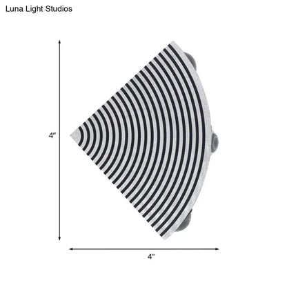 Striped Black Silver LED Lamp by Decorbites, 4-inch cone-style decorative light on Tampa Home & Garden Store