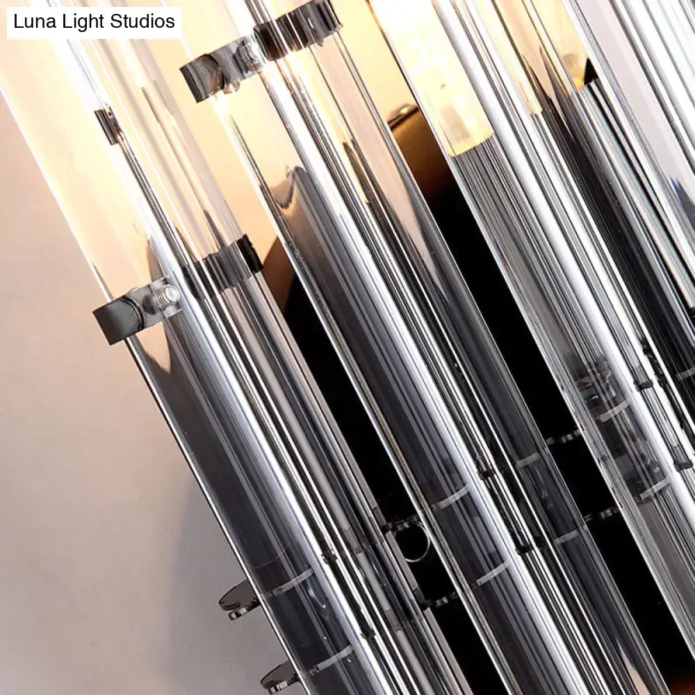 Black acrylic wall light by Decorbites with clear vertical rods and chrome hardware on Tampa Home & Garden Store