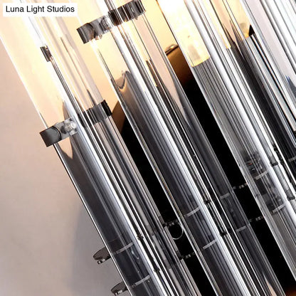 Black acrylic wall light by Decorbites with clear vertical rods and chrome hardware on Tampa Home & Garden Store