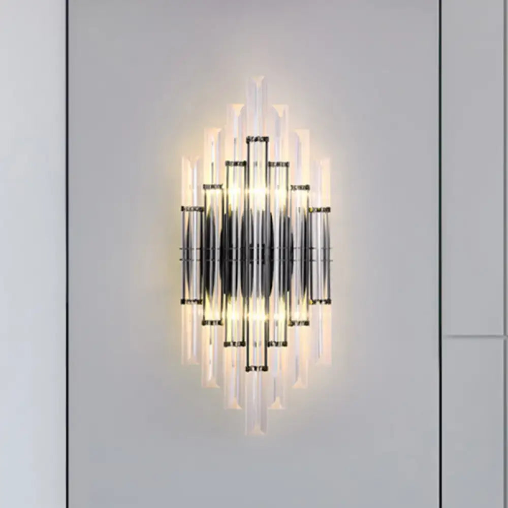 Black acrylic wall light by Decorbites with geometric sunburst acrylic rod design on Tampa Home & Garden Store