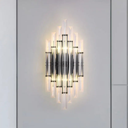 Black acrylic wall light by Decorbites with geometric sunburst acrylic rod design on Tampa Home & Garden Store