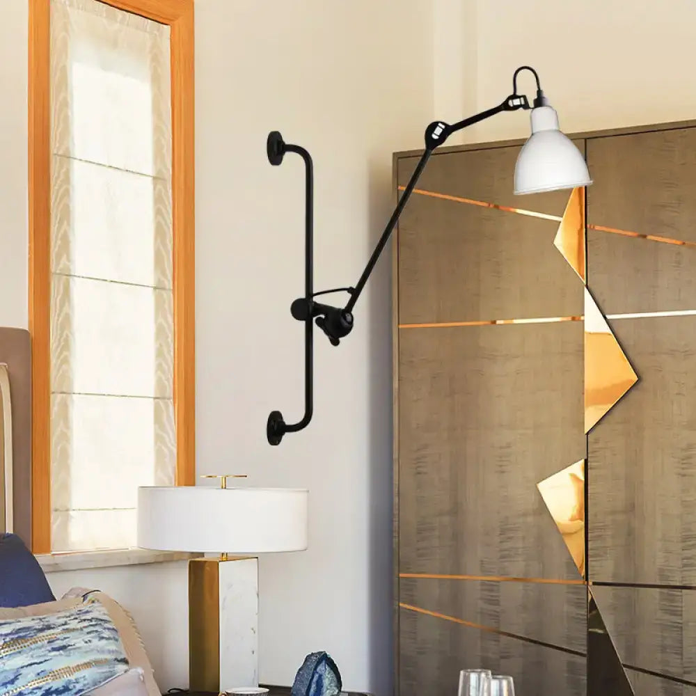 Decorbites black white adjustable wall lamp with metal arms on Tampa Home & Garden Store