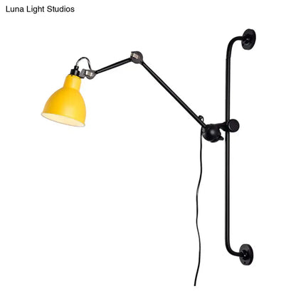Black White Adjustable Light wall lamp with yellow shade and articulated arm by Decorbites on Tampa Home & Garden Store