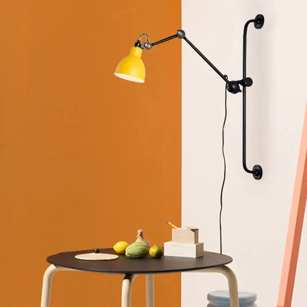 Black White Adjustable Light by Decorbites, black wall lamp with yellow shade on white wall on Tampa Home & Garden Store