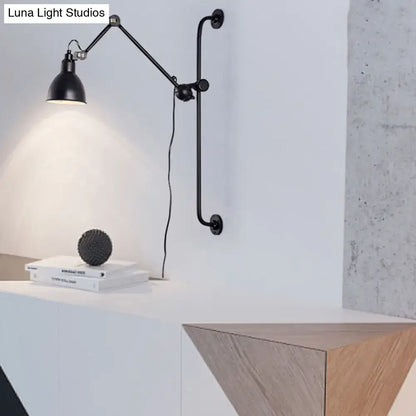 Black White Adjustable Light wall lamp by Decorbites with adjustable arm and black shade on wall on Tampa Home & Garden Store