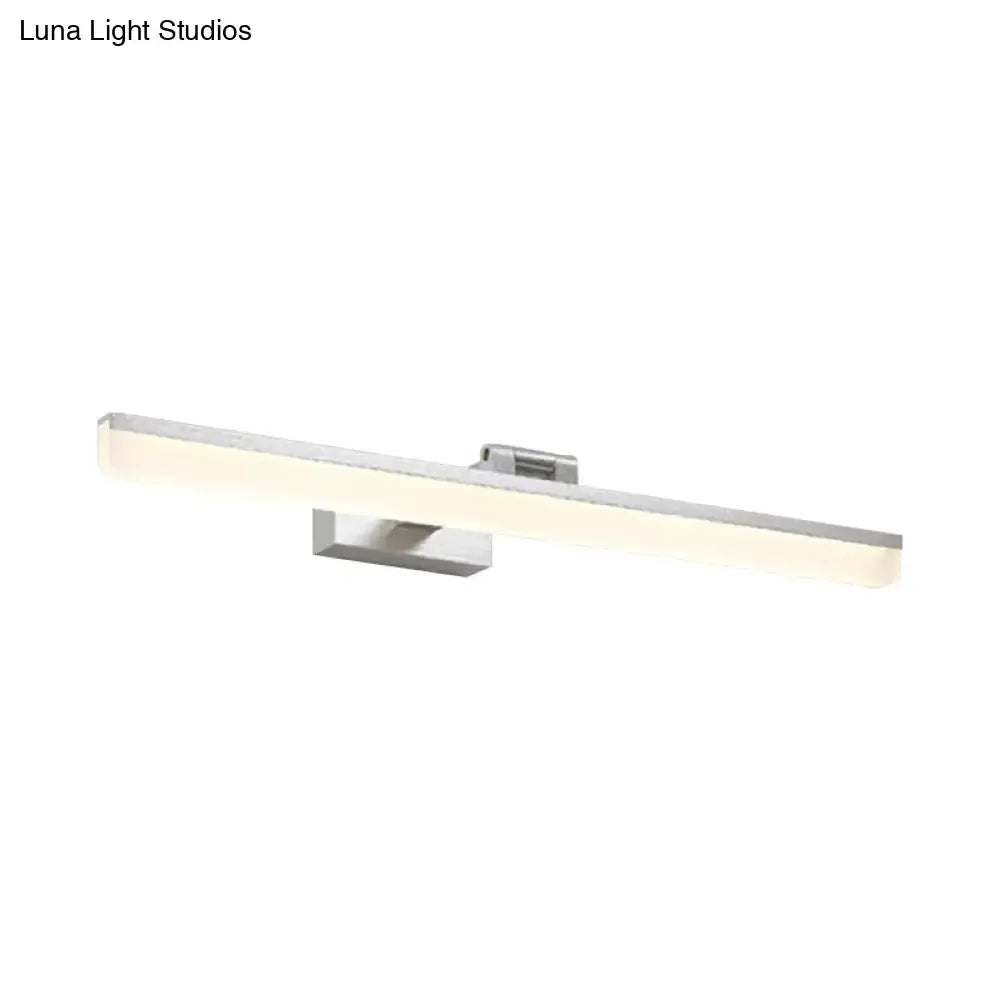 Modernist LED vanity wall light with frosted bar and metal mount on Tampa Home & Garden Store