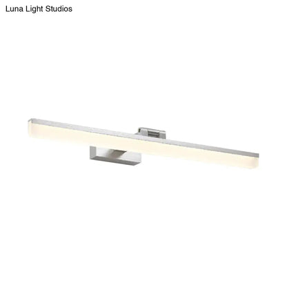 Modernist LED vanity wall light with frosted bar and metal mount on Tampa Home & Garden Store