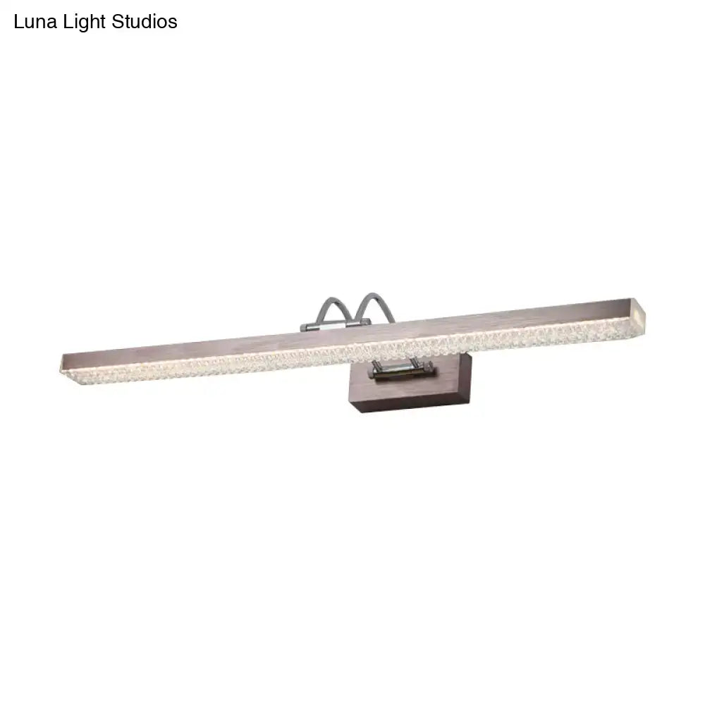 Modernist crystal LED bedroom vanity wall light by Decorbites, metal bar with brown mount on Tampa Home & Garden Store