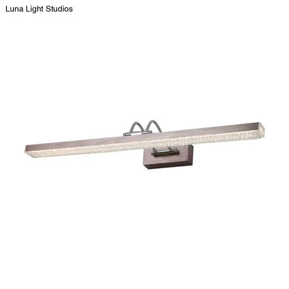 Modernist crystal LED bedroom vanity wall light by Decorbites, metal bar with brown mount on Tampa Home & Garden Store