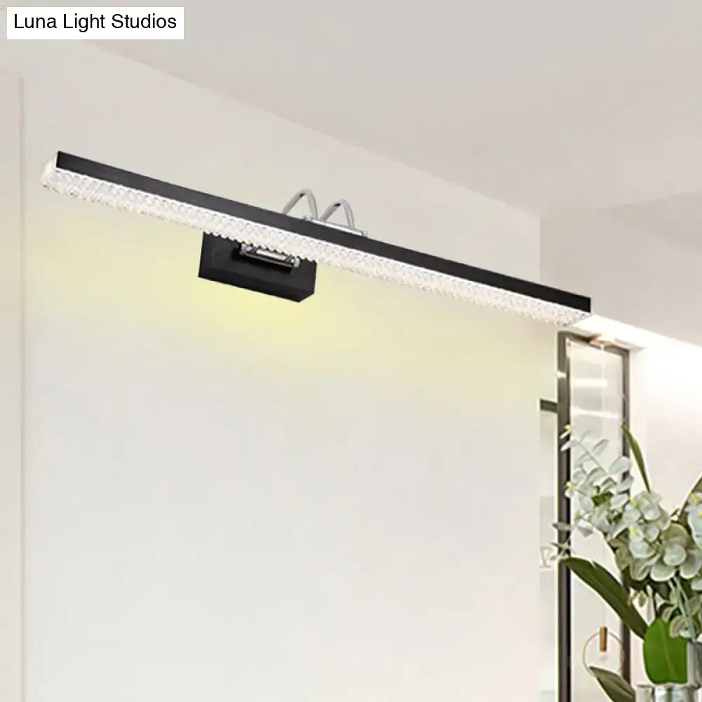 Modernist wall light with crystal LED detail, black metal bar vanity sconce by Decorbites on Tampa Home & Garden Store