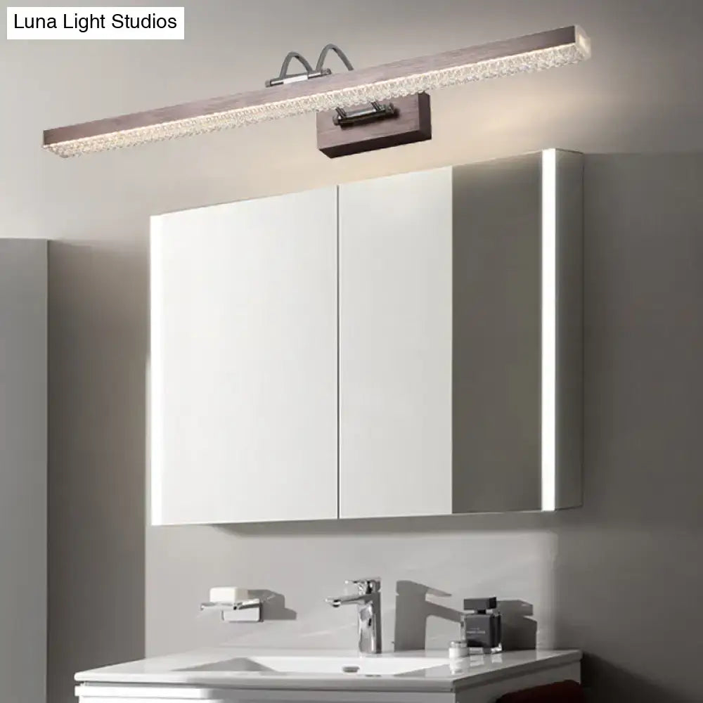 Modernist crystal LED vanity wall light bar by Decorbites above bathroom mirror on Tampa Home & Garden Store