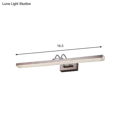 Modernist crystal LED bedroom vanity sconce by Decorbites, 16.5 in horizontal bar on Tampa Home & Garden Store