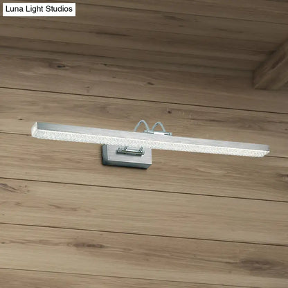 Modernist crystal LED vanity wall light by Decorbites, horizontal silver bar sconce on Tampa Home & Garden Store