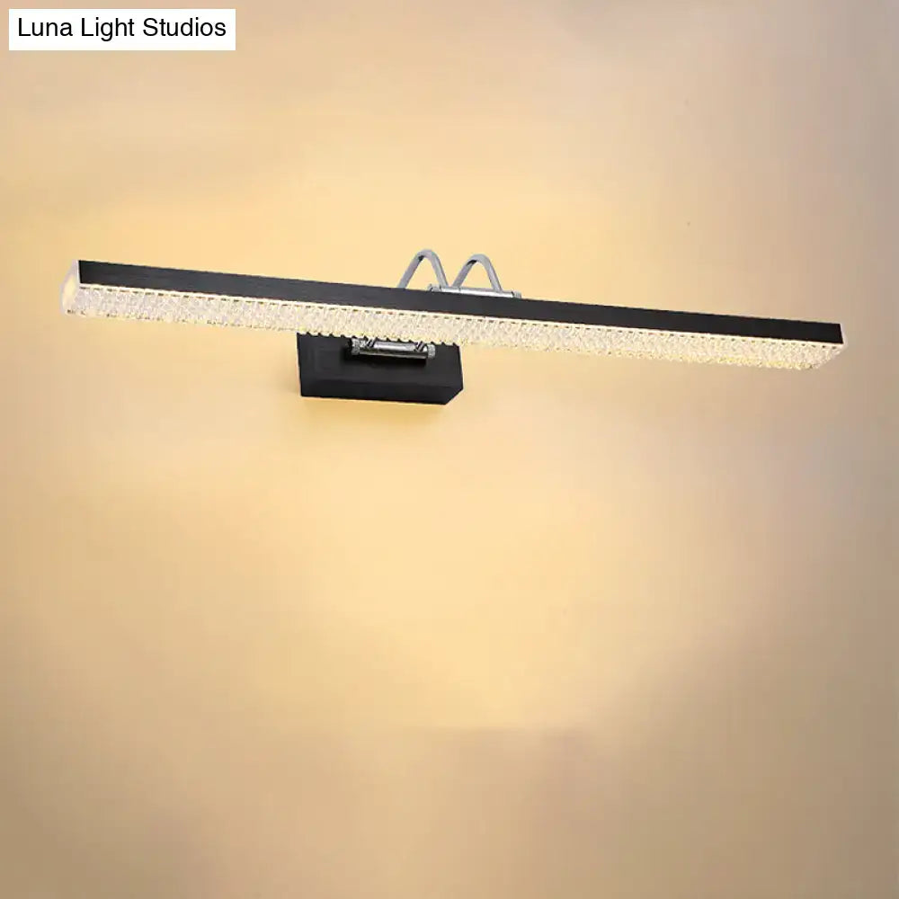 Modernist wall light with crystal LED detail, black long vanity sconce by Decorbites on Tampa Home & Garden Store