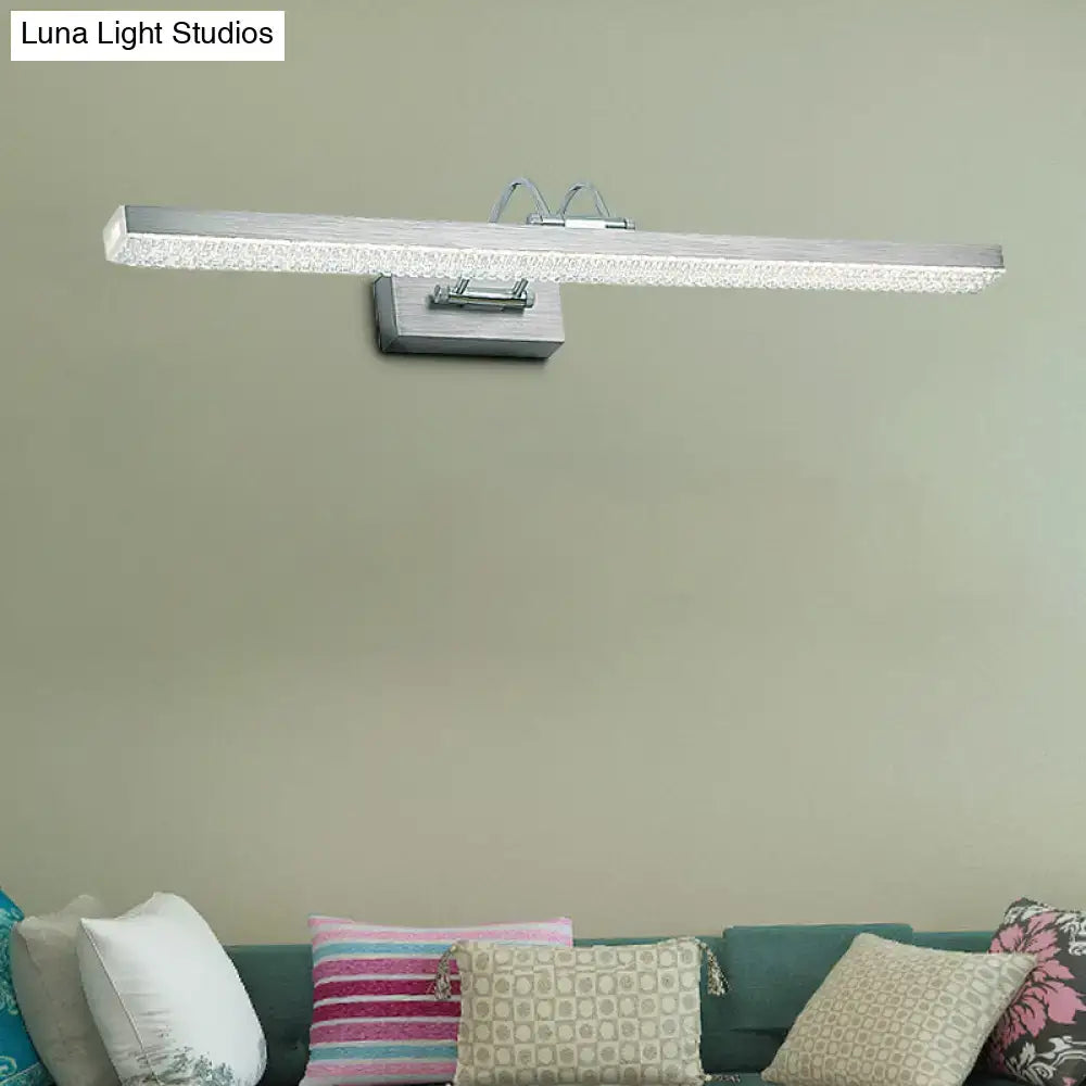 Modernist wall light with crystal LED detail, silver metal finish, Decorbites bedroom sconce on Tampa Home & Garden Store