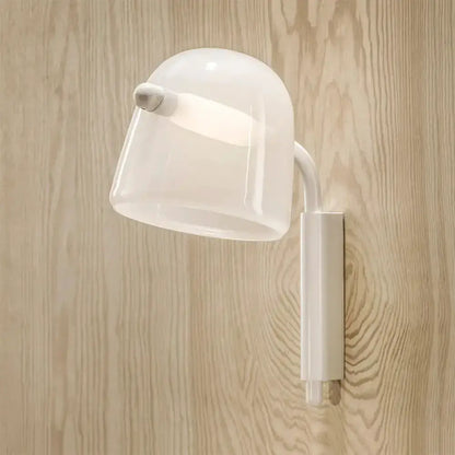 Modernist White and Black Glass Wall Lamp Sconce