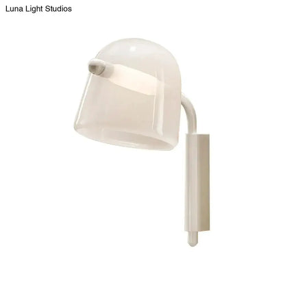 Modernist White and Black Glass Wall Lamp Sconce