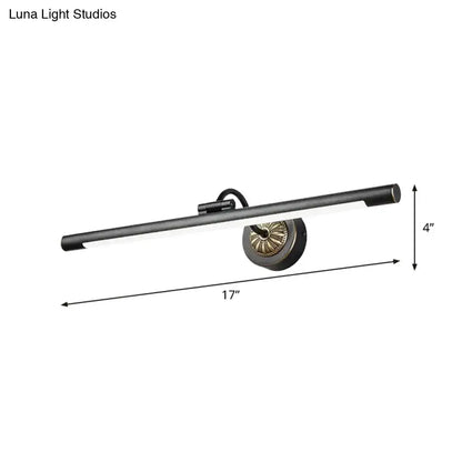 17-22" Modish Swing Arm Wall Lamp with LED Black Vanity Mirror Light