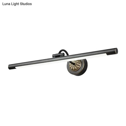 17-22" Modish Swing Arm Wall Lamp with LED Black Vanity Mirror Light