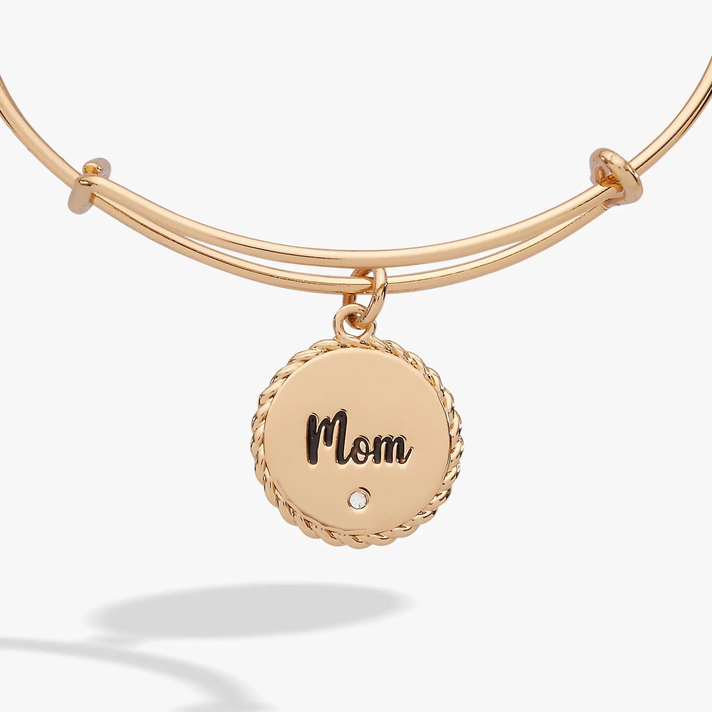 Alex and Ani Mom Bonded By Love Charm Bangle, rose gold bracelet with engraved Mom disc on Tampa Home & Garden Store