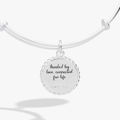 Charm bracelet silver with engraved disc Bonded by love, connected for life by ALEX AND ANI on Tampa Home & Garden Store