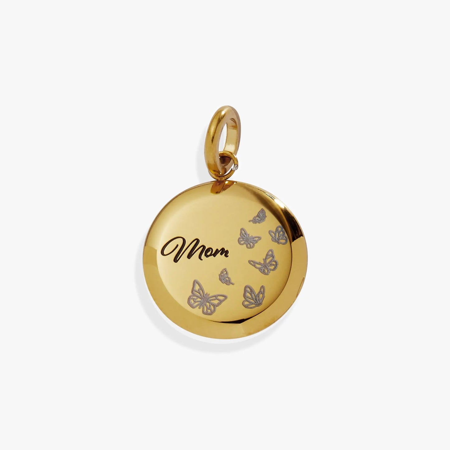 Mom Butterfly Disc Charm with Heartfelt Message