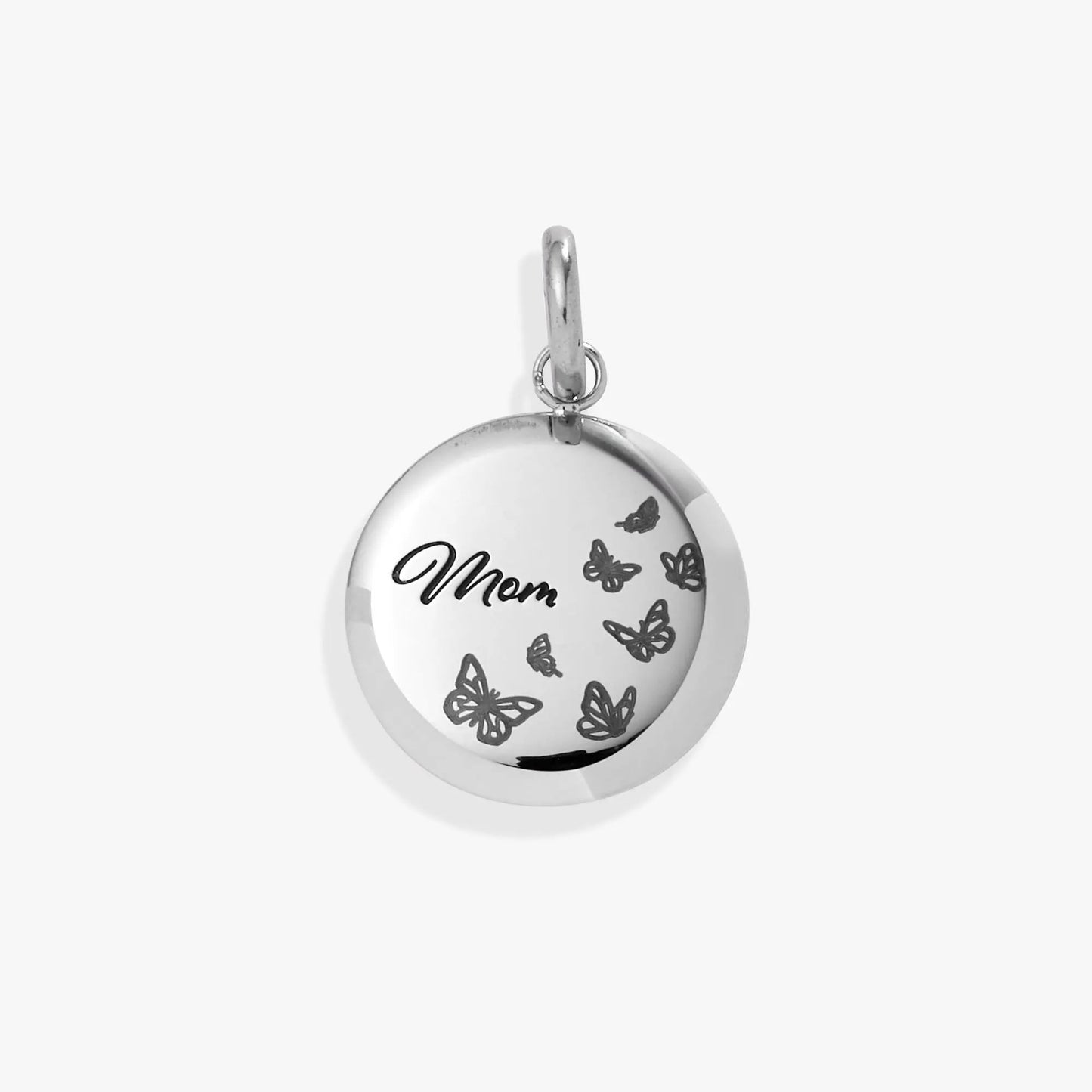 Mom Butterfly Disc Charm with Heartfelt Message