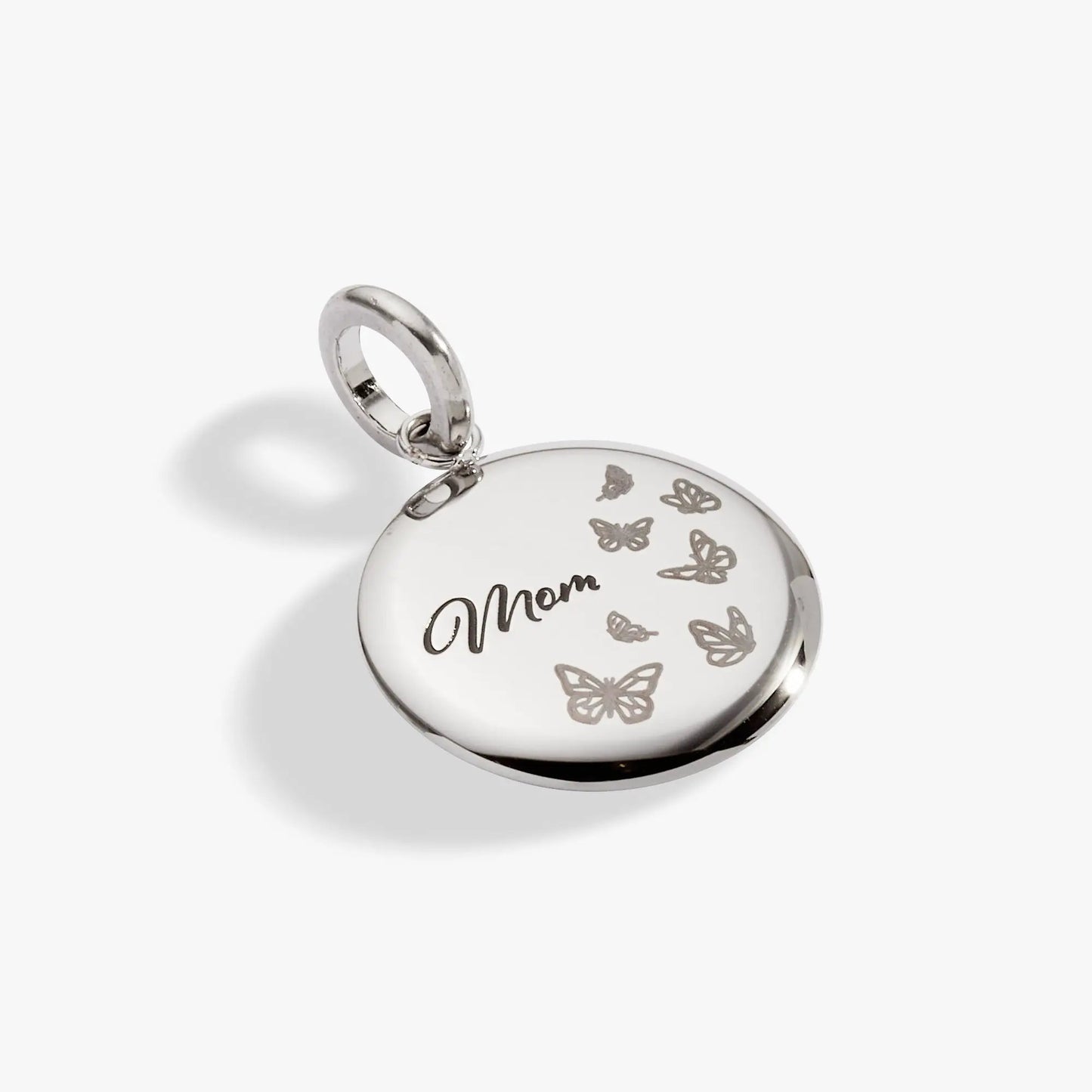 Mom Butterfly Disc Charm with Heartfelt Message