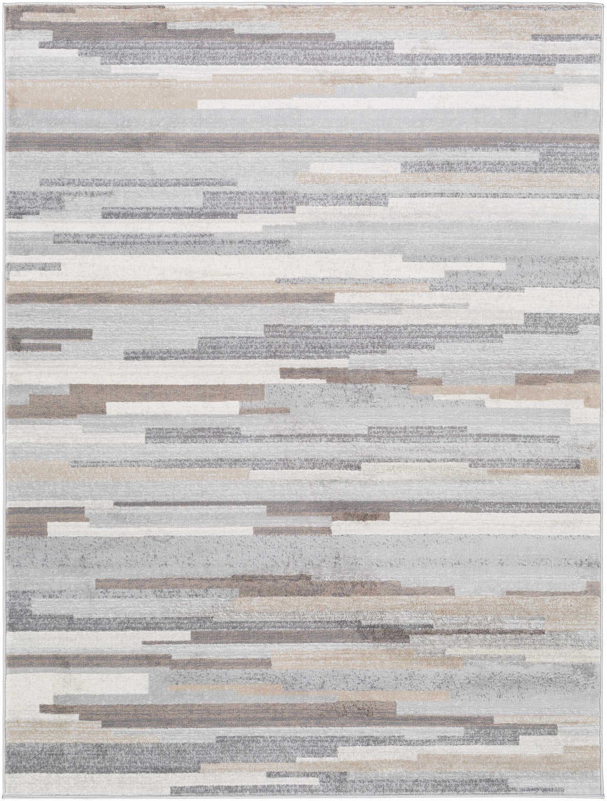 Monkland Area Rug, abstract striped in gray beige taupe by Boutique Rugs on Tampa Home & Garden Store