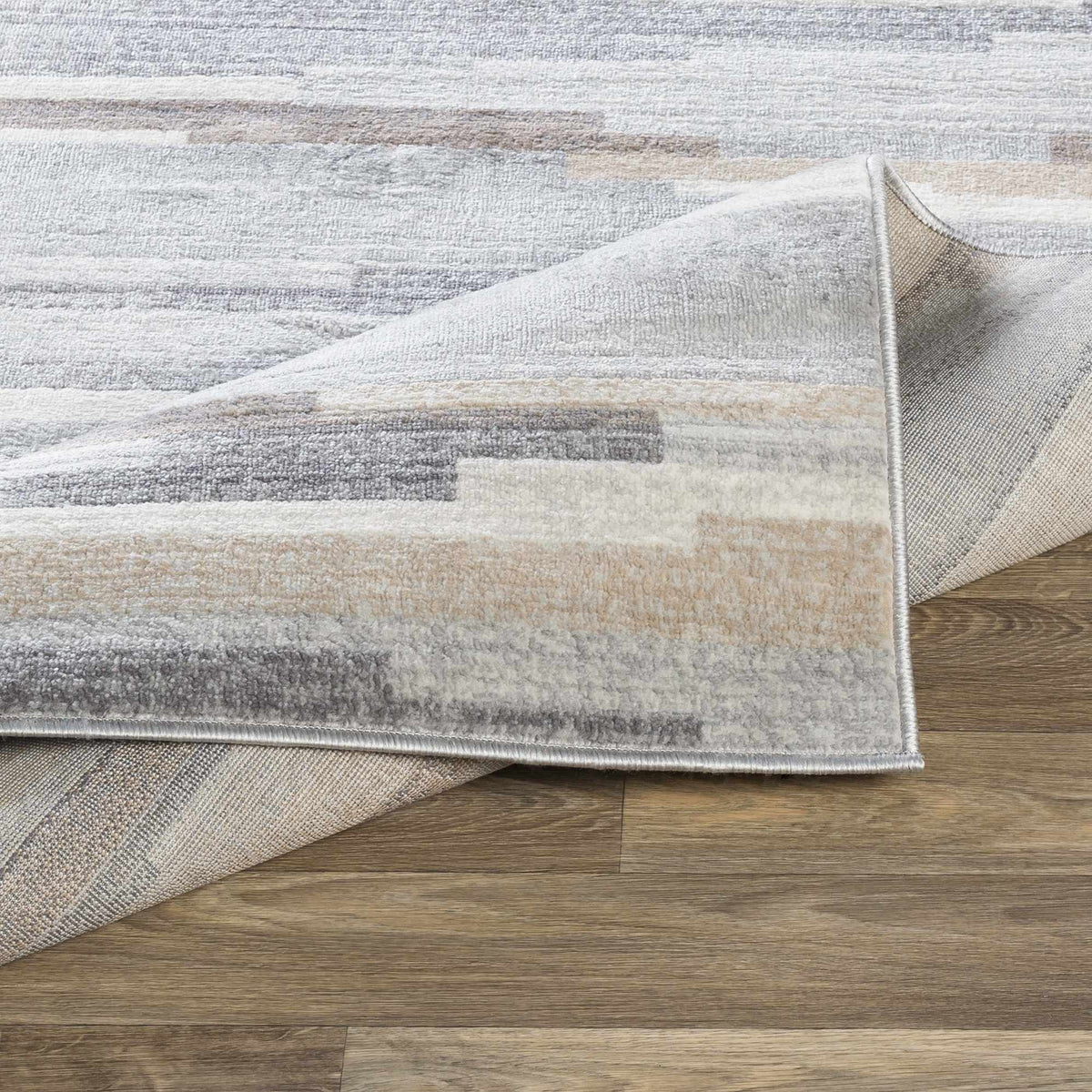 Monkland Area Rug Boutique Rugs gray beige abstract stripe pattern soft textured pile on Tampa Home & Garden Store