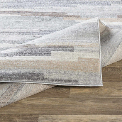 Monkland Area Rug Boutique Rugs gray beige abstract stripe pattern soft textured pile on Tampa Home & Garden Store