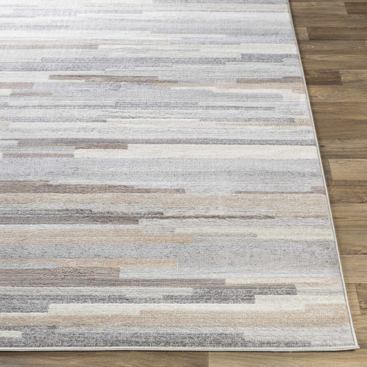 Monkland Area Rug by Boutique Rugs in neutral gray beige striped pattern on Tampa Home & Garden Store