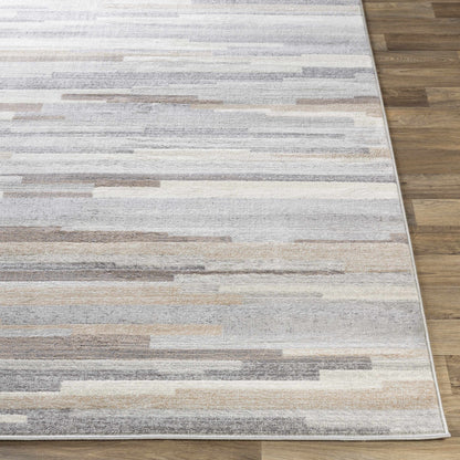 Monkland Area Rug by Boutique Rugs in neutral gray beige striped pattern on Tampa Home & Garden Store