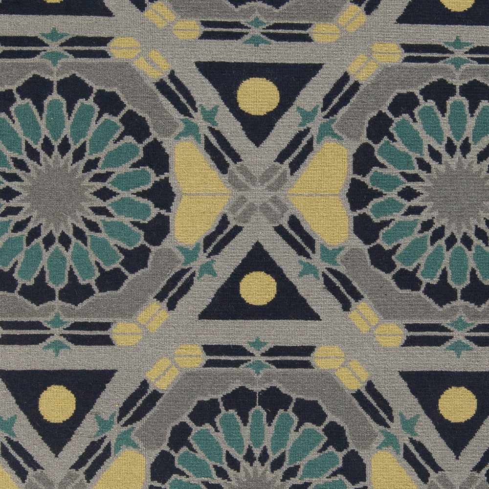 Montesano Area Carpet rug by Boutique Rugs in teal navy yellow geometric pattern clearance on Tampa Home & Garden Store