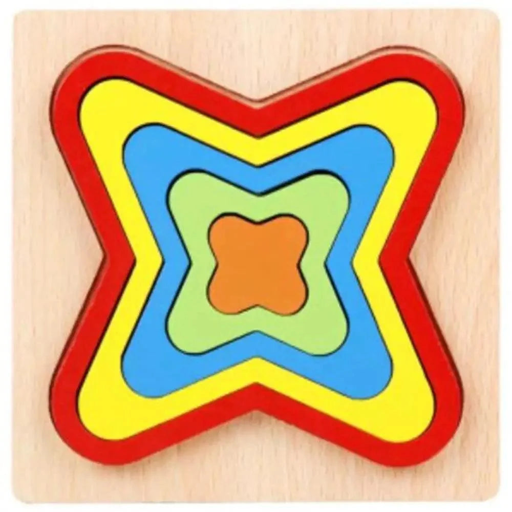 Montessori wooden beaded clock puzzle with colorful concentric star layers Stevvex on Tampa Home & Garden Store