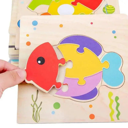 Montessori Animal Puzzles for Kids Wooden Toys