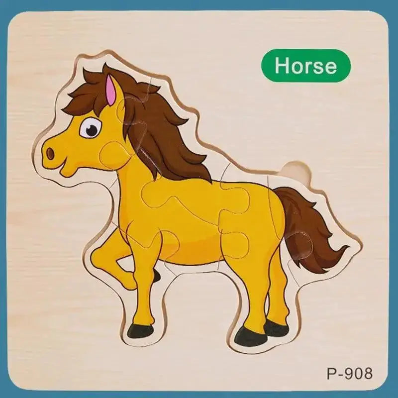 Montessori Animal Puzzles for Kids Wooden Toys