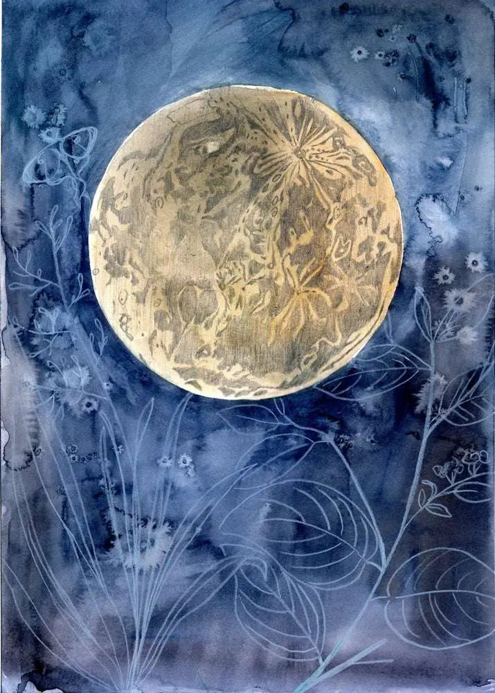 Lámina artística "Jardín Lunar" – Arte de pared celestial y natural de archivo