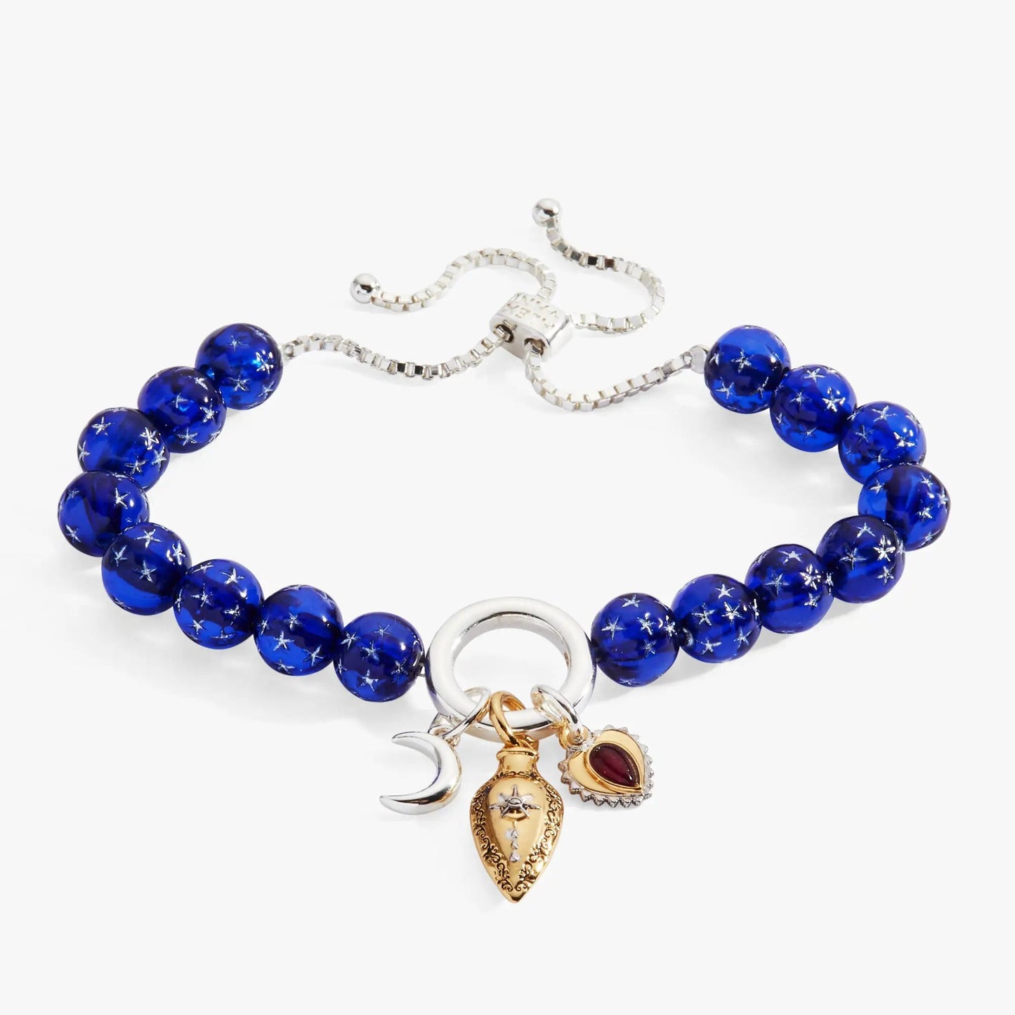 Moon Magic Beaded Charm Bolo Adjustable Bracelet