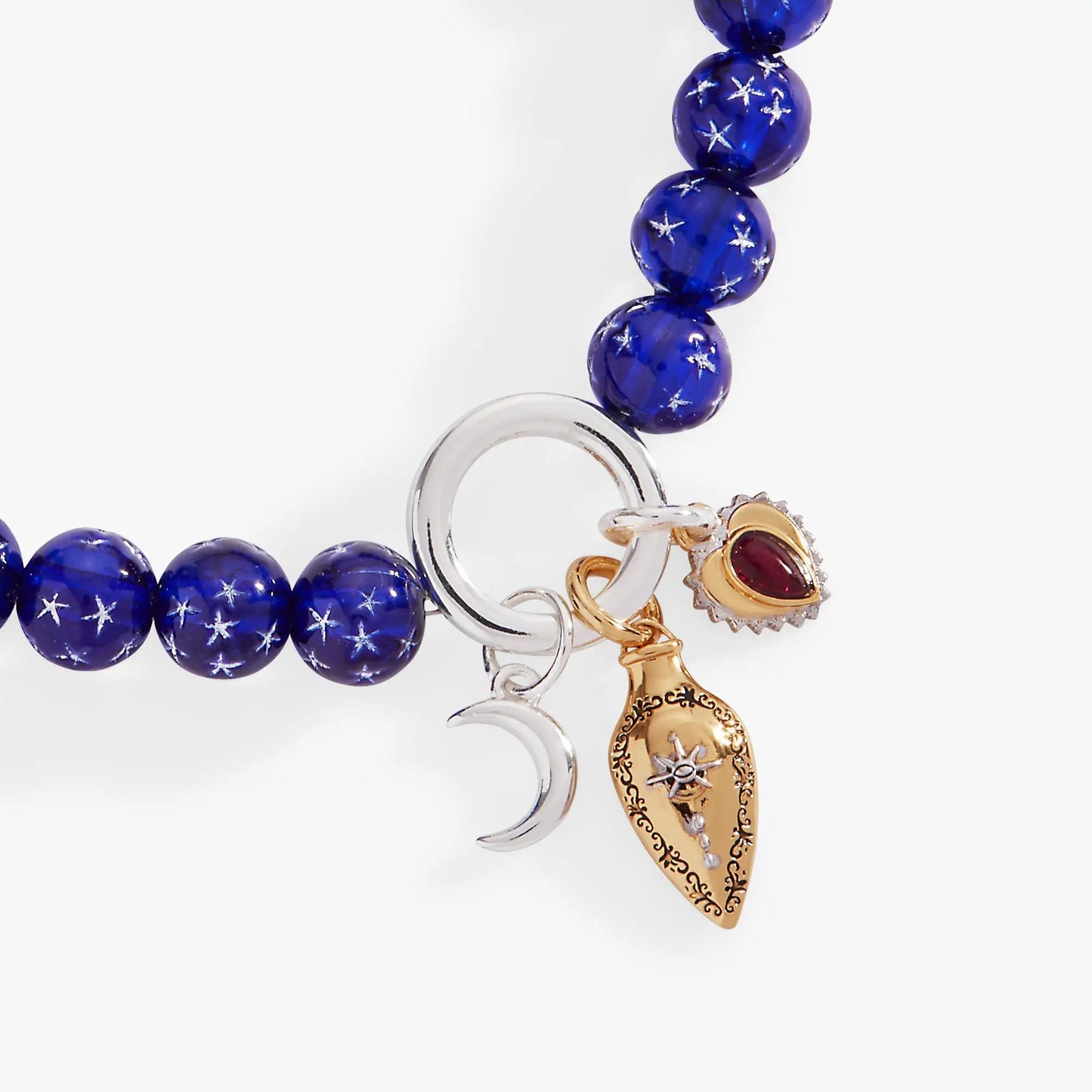 Moon Magic Beaded Charm Bolo Adjustable Bracelet
