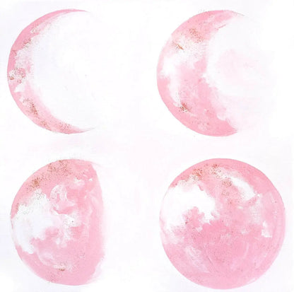 Lámina artística Fases de la luna rosa – Decoración de pared tranquila y de ensueño