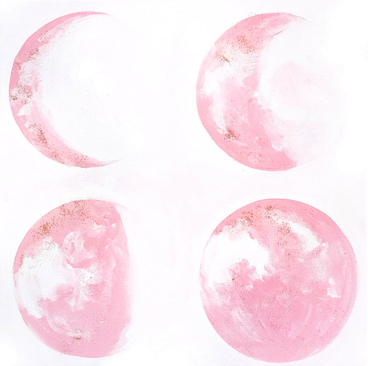 Lámina artística Fases de la luna rosa – Decoración de pared tranquila y de ensueño