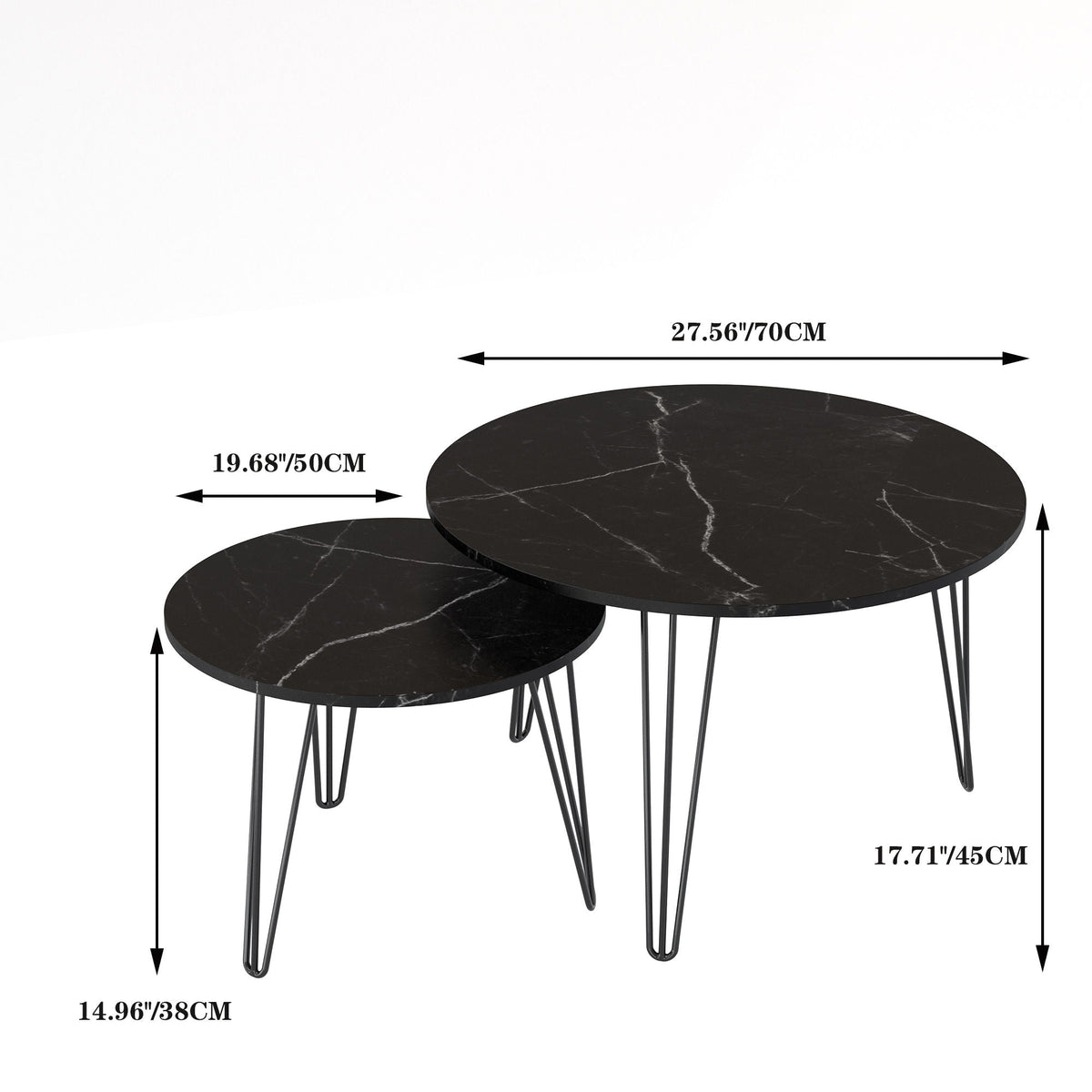 Rustic Round Nesting Coffee Table Set of 2