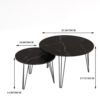 Rustic Round Nesting Coffee Table Set of 2