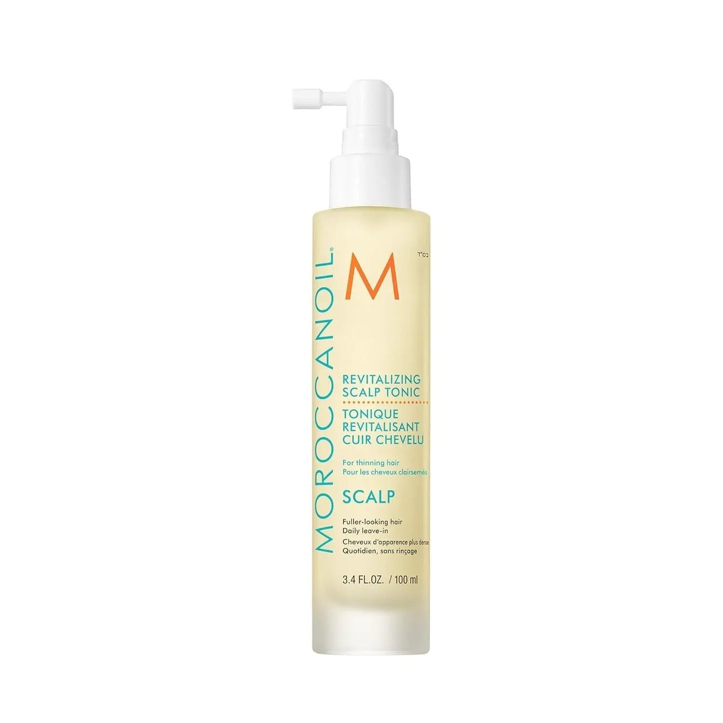 Moroccanoil Revitalizing Scalp Tonic Treatment 3.4 oz bottle with pump, cream label on Tampa Home & Garden Store